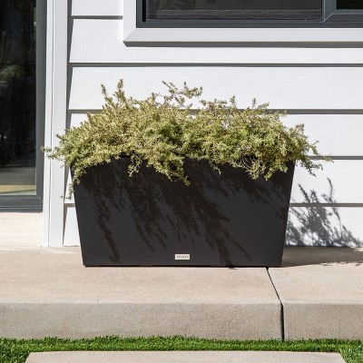Black 31" Recycled Plastic Outdoor/Indoor Planter Set