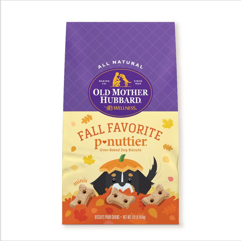 Old Mother Hubbard by Wellness Fall Favorite Peanut Butter, Apple and Carrot Flavor Dog Treats - 16oz, 1 of 8