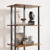 Homhougo 4 Tier Bookshelf with Storage Drawers, 70.9" Narrow Industrial Bookshelf with Open Shelves, 3 Shelf Wood Bookcase with Metal Frame, Brown - 4 of 4