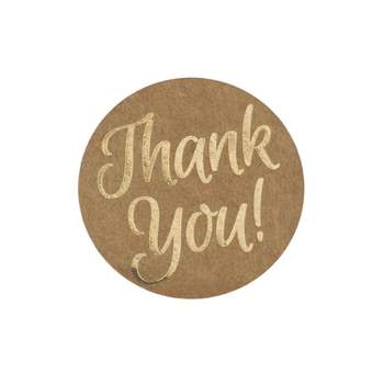Great Papers! Foil Thank You Stickers on Kraft Paper 1.57" 250 per roll (24261429) 2017012