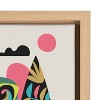 Kate and Laurel Sylvie Mid Century Modern Surf Koala Framed Canvas by Rachel Lee of My Dream Wall, 18x24, Natural - 3 of 4