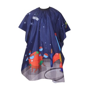 Unique Bargains Kid's Cartoon Rocket Hair Cut Barber Cape Dark Blue 1 Pc - 1 of 4