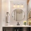 Rennnsan Tavynell 23"W Hardwired 3-Light Dome Textured Glass Mid-Century Modern Dimmable Vanity Light - 2 of 4