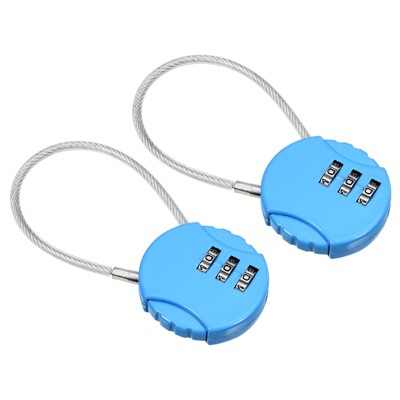 Unique Bargains Outdoor Waterproof 3-Digit Combination Lock with Wire Rope