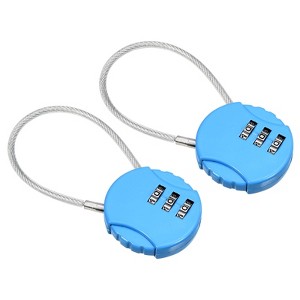 Unique Bargains Outdoor Waterproof 3-Digit Combination Lock with Wire Rope - 1 of 4