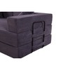Foldable Corduroy Sleeper Sofa Bed with Square Pillow, Fixed-Shape Frame and Folding Mattress Design - 2 of 4