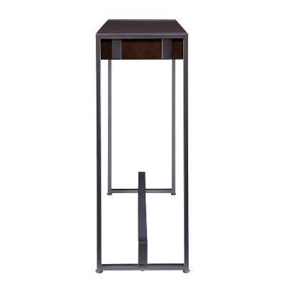 Macen 54" Tobacco and Gunmetal Console Table with Storage