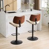 VYNXARIA Set of 2 Modern Bar Stools Adjustable Counter Height Leather Upholstered 360¡ãSwivel Bar Chairs for Kitchen ,Island,Dining Room,Cafe,Beige - 3 of 4