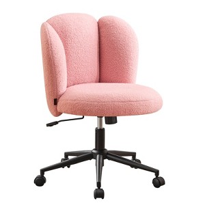 Furniliving Armless Home Office Desk Chair, Upholstered Vanity Chair, Comfortable Boucle for Bedroom/Dressing Room/Home Office - 1 of 4