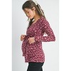 Hello Miz Women's Floral Tie Waist Long Sleeve Maternity Top - 2 of 4