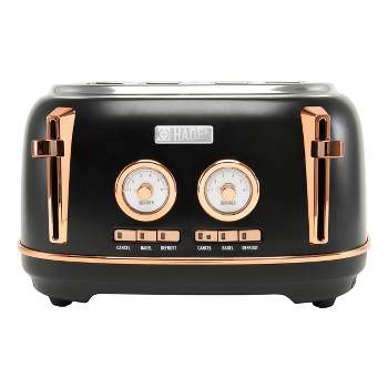 HADEN Heritage Bread Toaster - 4-Slice Wide Slot Toaster with Button  Settings, Removable Crumb Tray with Bagel and Defrost Settings - English  Rose