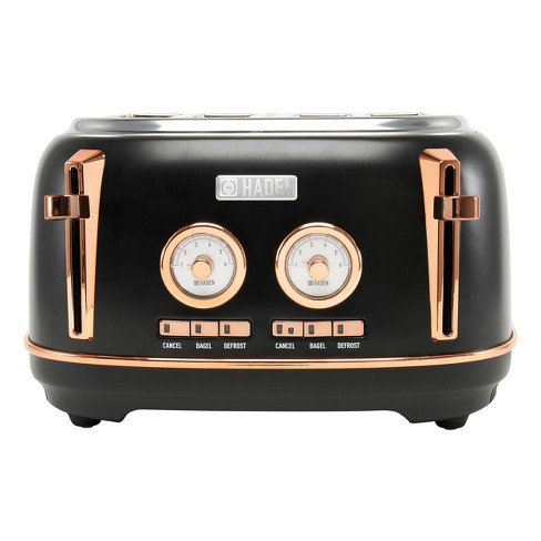 Haden Heritage 4-Slice Wide Slot Toaster Finish: Black/Copper