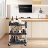 3 Tier Folding Rolling Utility Cart, Portable Kitchen Carts with Handles, 165 Lbs Capacity - 2 of 4