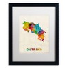 Trademark Fine Art -Michael Tompsett 'Costa Rica Watercolor Map' Matted Framed Art - 2 of 4