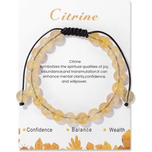 Natural Stone Crystal Beaded Bracelets Adjustable Handmade Gemstone Bracelet Healing Jewelry - 1 of 4