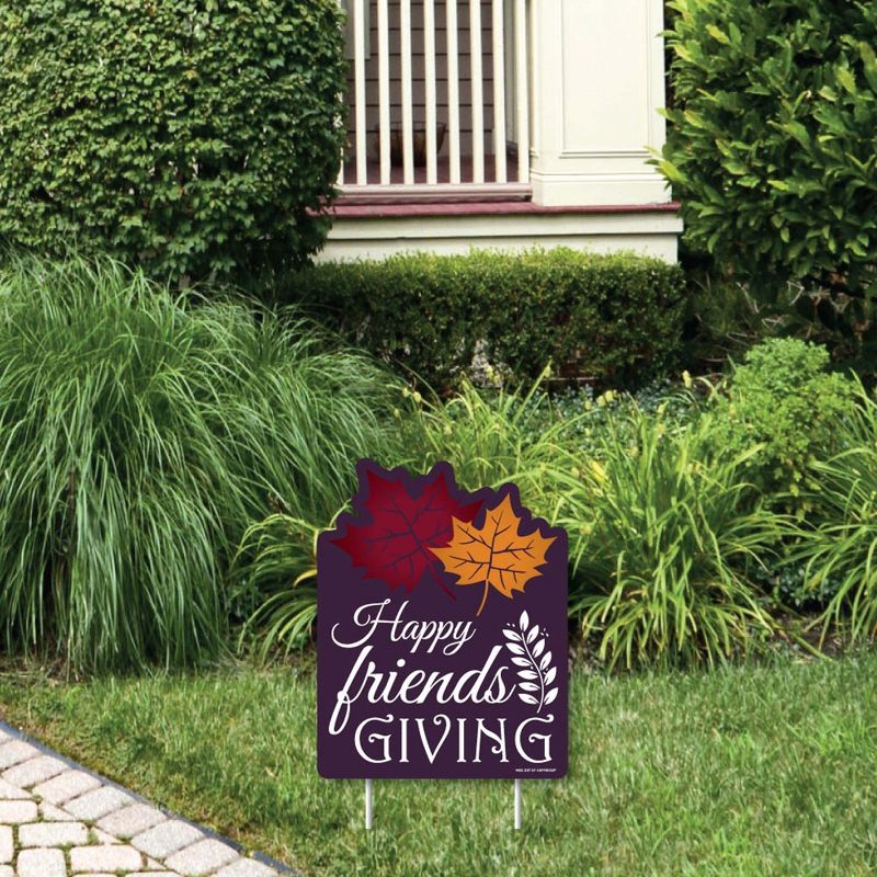 Big Dot of Happiness Friends Thanksgiving Feast - Outdoor Lawn Sign - Friendsgiving Party Yard Sign - 1 Piece, 1 of 8