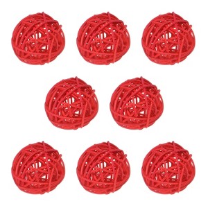 Unique Bargains Wicker Rattan Decorative DIY Crafts Balls for DIY Crafts 8 Pcs - 1 of 4