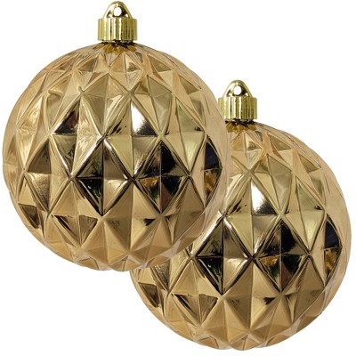 Christmas by Krebs 2ct Gilded Gold Shatterproof Christmas Diamond Ball Ornament  6" (150mm)