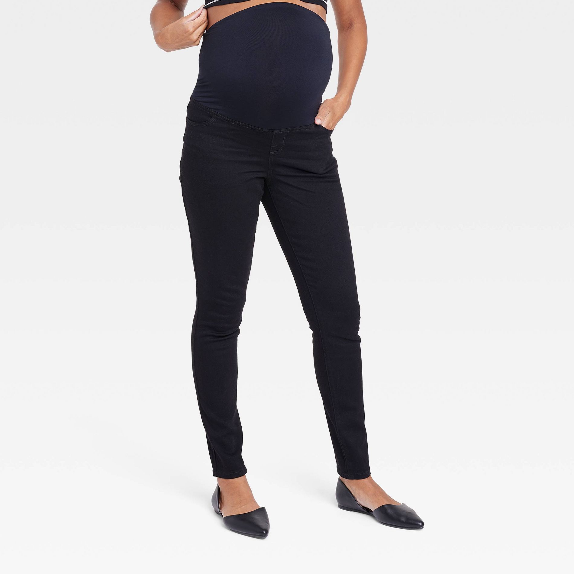 Over Belly Skinny Maternity Pants - Isabel Maternity by Ingrid & Isabel™ Black 6: High Rise, Power Stretch, Ankle Length