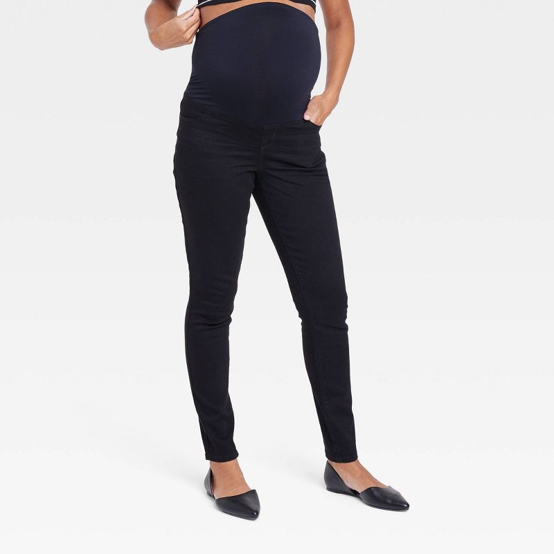 Over Belly Skinny Maternity Pants - Isabel Maternity by Ingrid &#38; Isabel&#8482; Black, 1 of 6
