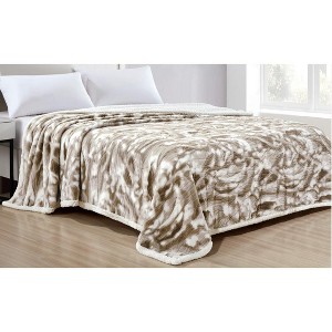 Noble House Alaska Fields Faux Fur Super Warm and Cozy Blanket - 1 of 3