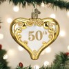 Old World Christmas 3.25 In 50Th Anniversary Heart Wedding Golden Tree Ornaments - 2 of 3