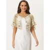 Allegra K Women's Sequin Beaded Bridal Cover-Up Evening Cape Flapper Bolero - 3 of 4