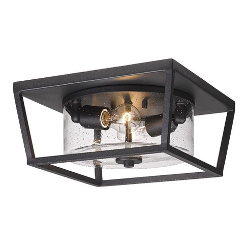 Golden Lighting Mercer 2-light Outdoor Flush Mount In Natural Black ...