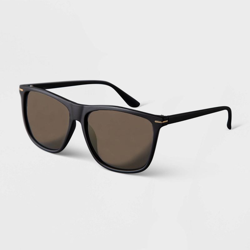 Men&#39;s Plastic Oversized Rectangle Sunglasses - Goodfellow &#38; Co&#8482; Black, 2 of 3