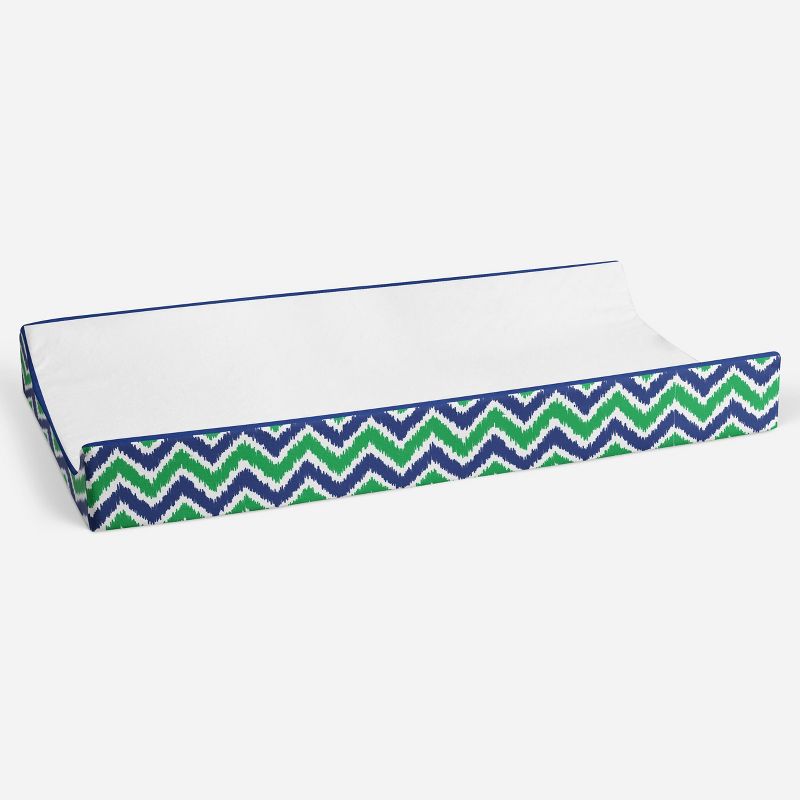 Bacati - MixNMatch Blue/Green White Changing Pad Cover, 3 of 10