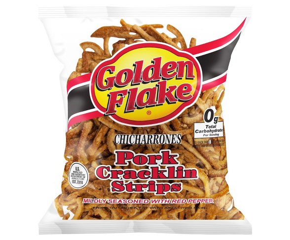 Golden Flake Chicharrones Pork Cracklin Strips - 3.5oz