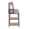 Vynxaria Contemporary Desk - Black Steel Frame & Natural Wood Top, Multiple Storage Shelves, 100lbs Weight Limit, Indoor Use - 3 of 4