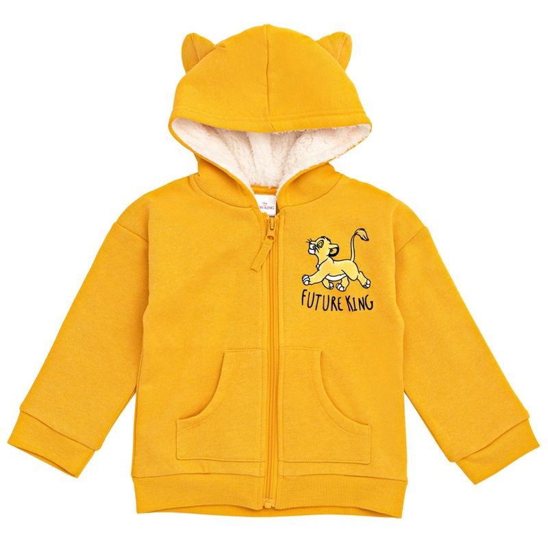 Disney Mickey Mouse Minnie Mouse Lion King Simba Fleece Zip Up Hoodie Toddler, 1 of 10