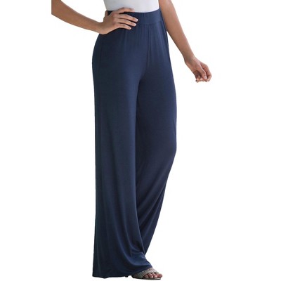 Jessica London Women's Plus Size Everyday Stretch Knit Wide Leg Pant