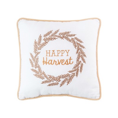 C&F Home 10" x 10" Happy Harvest Embroidered Fall Throw Pillow