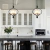 LNC Charm 3-Light 14.5" Modern Lantern  Small Chandelier, Matte Black with Opal Glass - 4 of 4