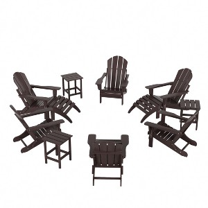 WestinTrends Malibu HDPE Outdoor Patio Folding Poly Adirondack Chair (12-Piece Set) - 1 of 4