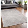Gray and White Chevron Non Skid Area Rug - 2 of 4