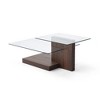 GDFStudio Leila 43.7" Wood and Glass 3-Tierer Z-Shape Coffee Table - 2 of 4