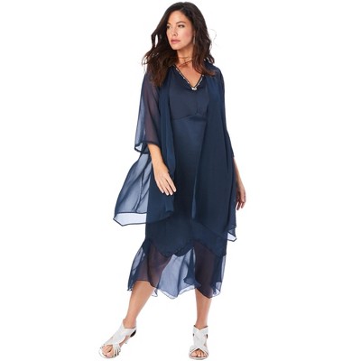 Roaman's Women's Plus Size Embellished Jacket Dress