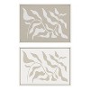 Kate and Laurel Sylvie Modern Matisse Inspired Botanical White on Beige and Beige on White Framed Canvas, 2 Piece 18x24, White - 2 of 4