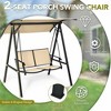 Aghana Digitals 2-Person Outdoor Swing: Weatherproof Glider with Adjustable Canopy, Steel Frame & - 3 of 4