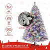 6Ft Artificial Christmas Tree, Prelit Snow Flocked Xmas Tree with 850 Branch Tips & 400 LED Lights, Hinged Pine Trees for Living Room Party Decor - 3 of 4