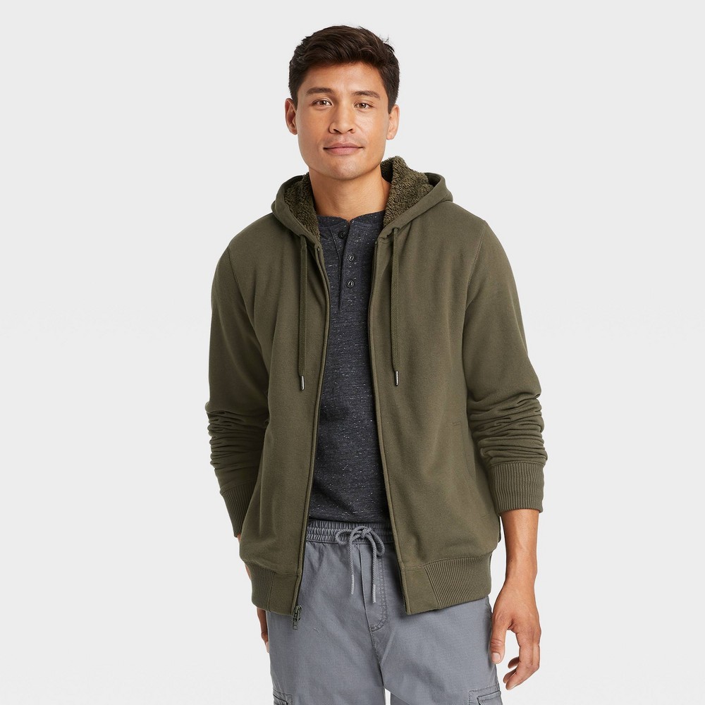 size Small Men's Standard Fit Hooded Sweatshirt - Goodfellow & Co Dark Green 6 Pack