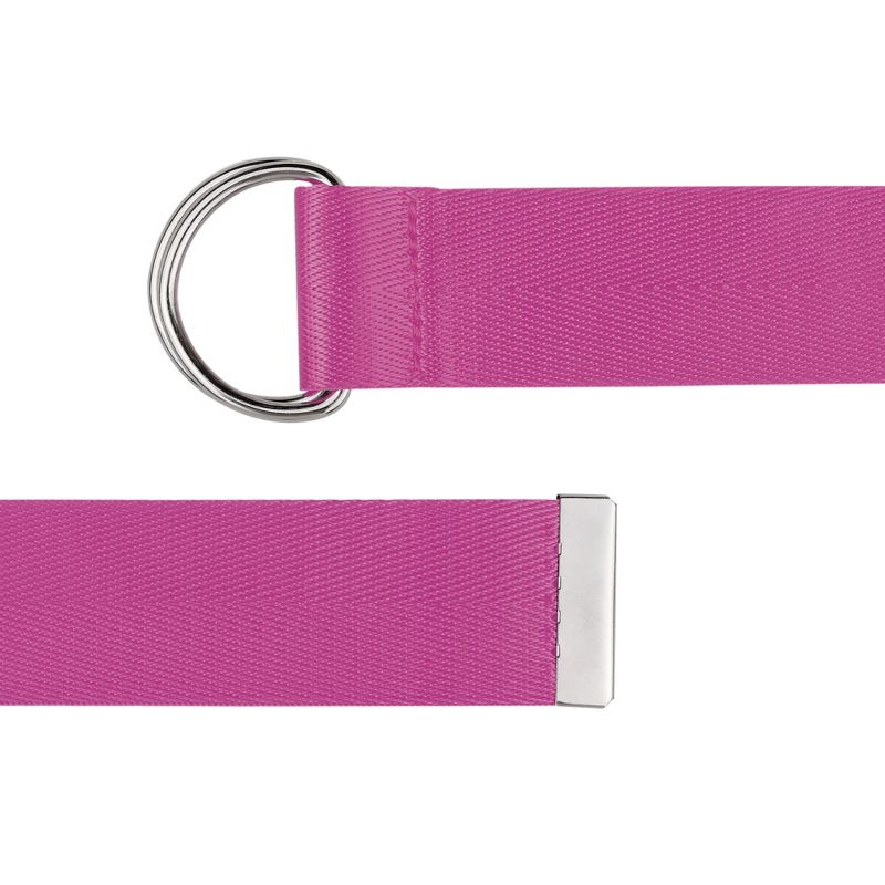 Elerevyo Women's Double D-Ring Buckle Belt Canvas Solid Color Adjustable Waist Belts, 2 of 6