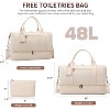 21-Inch Heavy-Duty Canvas & Leather Weekender Duffel Bag 2-Piece Set with Shoe Compartment, Large Travel Overnight Tote - 2 of 4