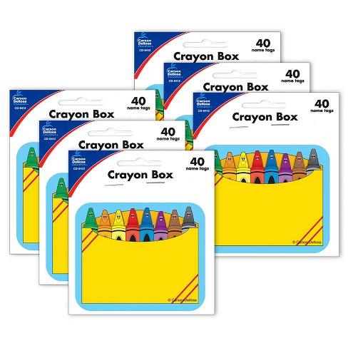 Carson Dellosa Education Crayon Box Name Tags, 40 Per Pack, 6