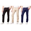 Galaxy By Harvic Men's Slim Fit Cotton Stretch Classic Chino Pants-2 Pack - 2 of 2