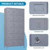 Munora - 72" 18-Door Metal Locker Storage Cabinet - Lockable for Office/School/Gym - Grey - 4 of 4