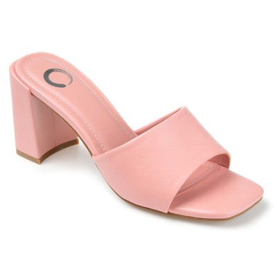 Journee Collection Womens Alisia Open Toe High Block Heel Pumps